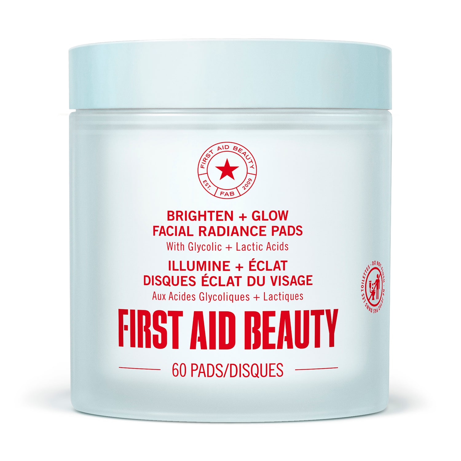 First Aid Beauty Brighten + Glow Facial Radiance Pads - With Glycolic + Lactic Acids 60 Pads