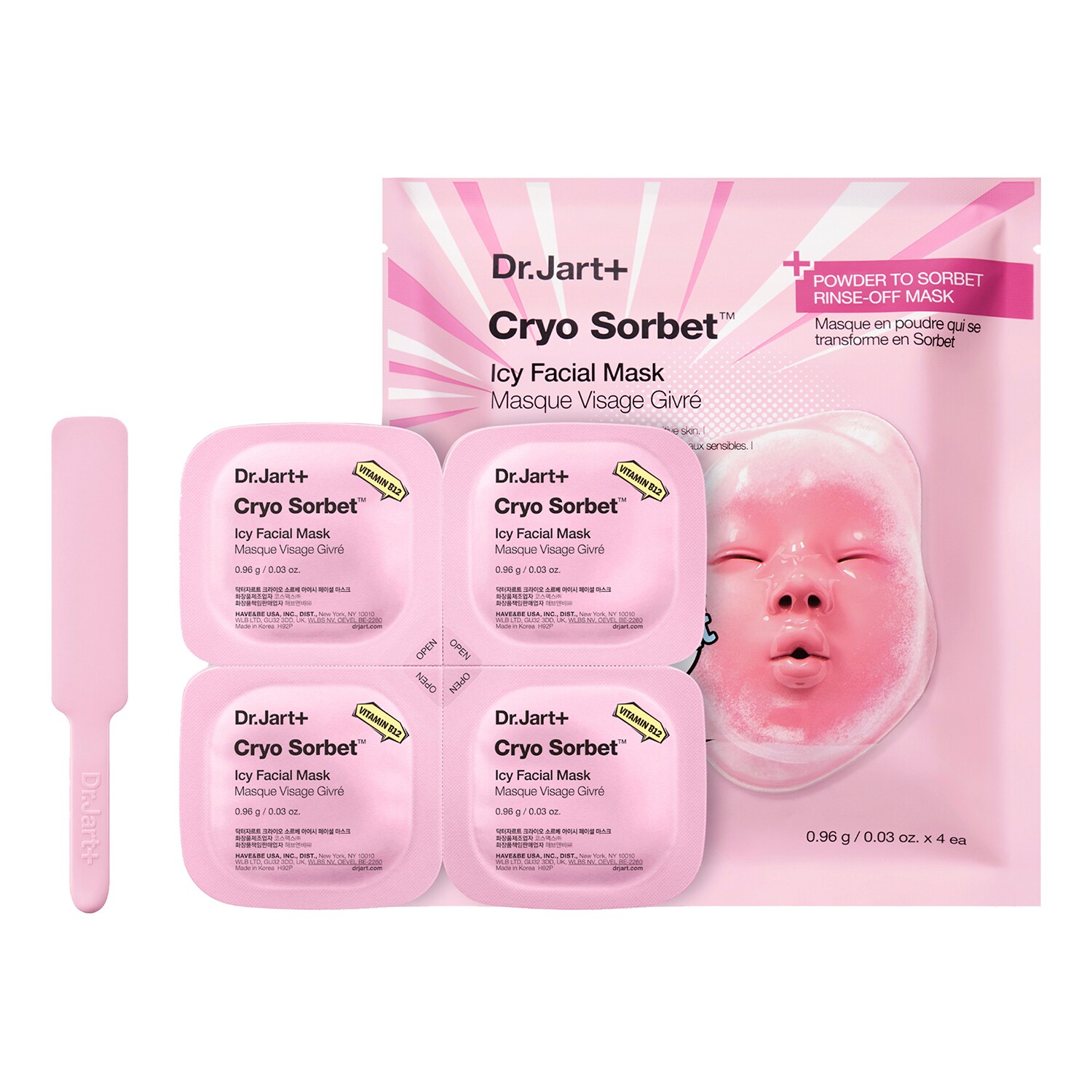 Dr Jart+ Cryo Sorbet Icy Facial Mask 4 Pack 15Ml + 15Ml + 15Ml + 15Ml