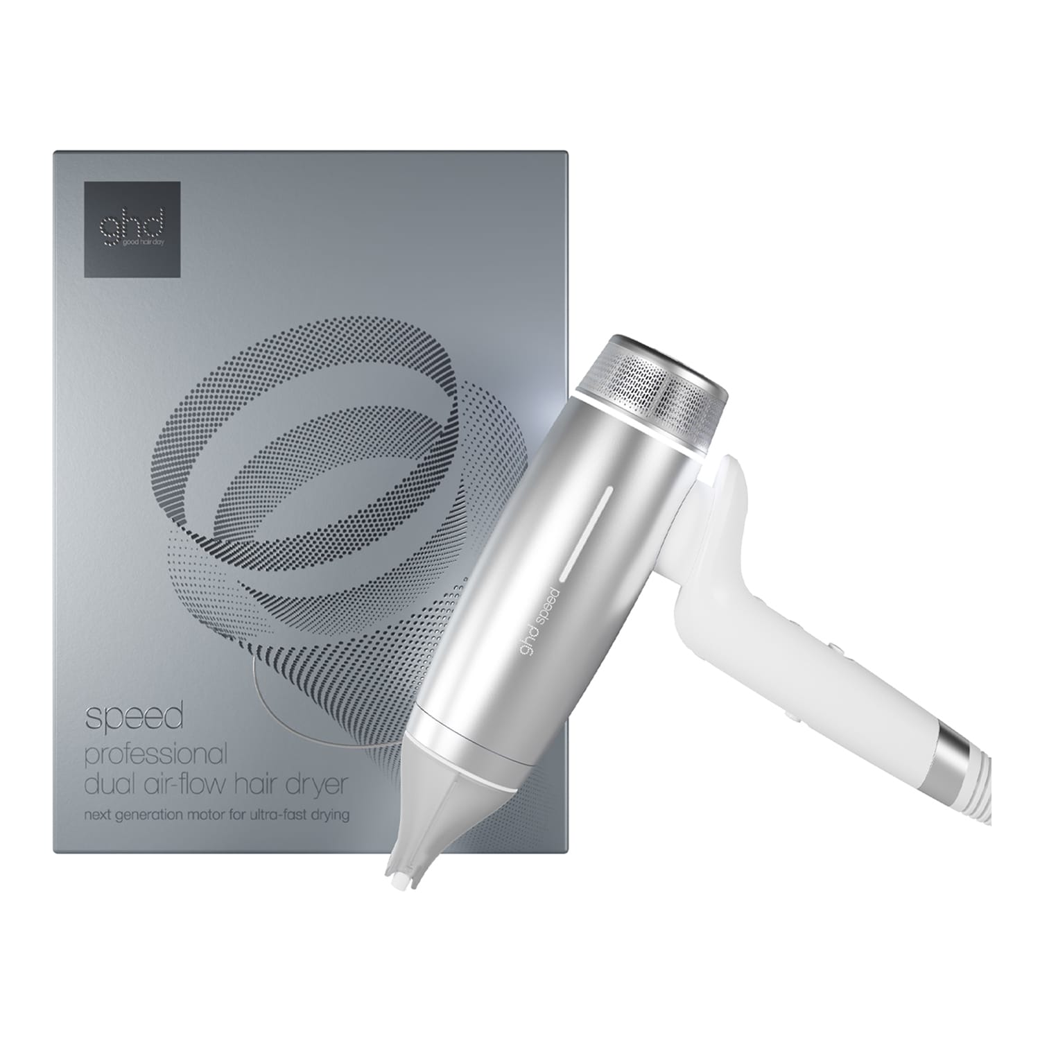 Ghd Speed Hairdryer Silver White