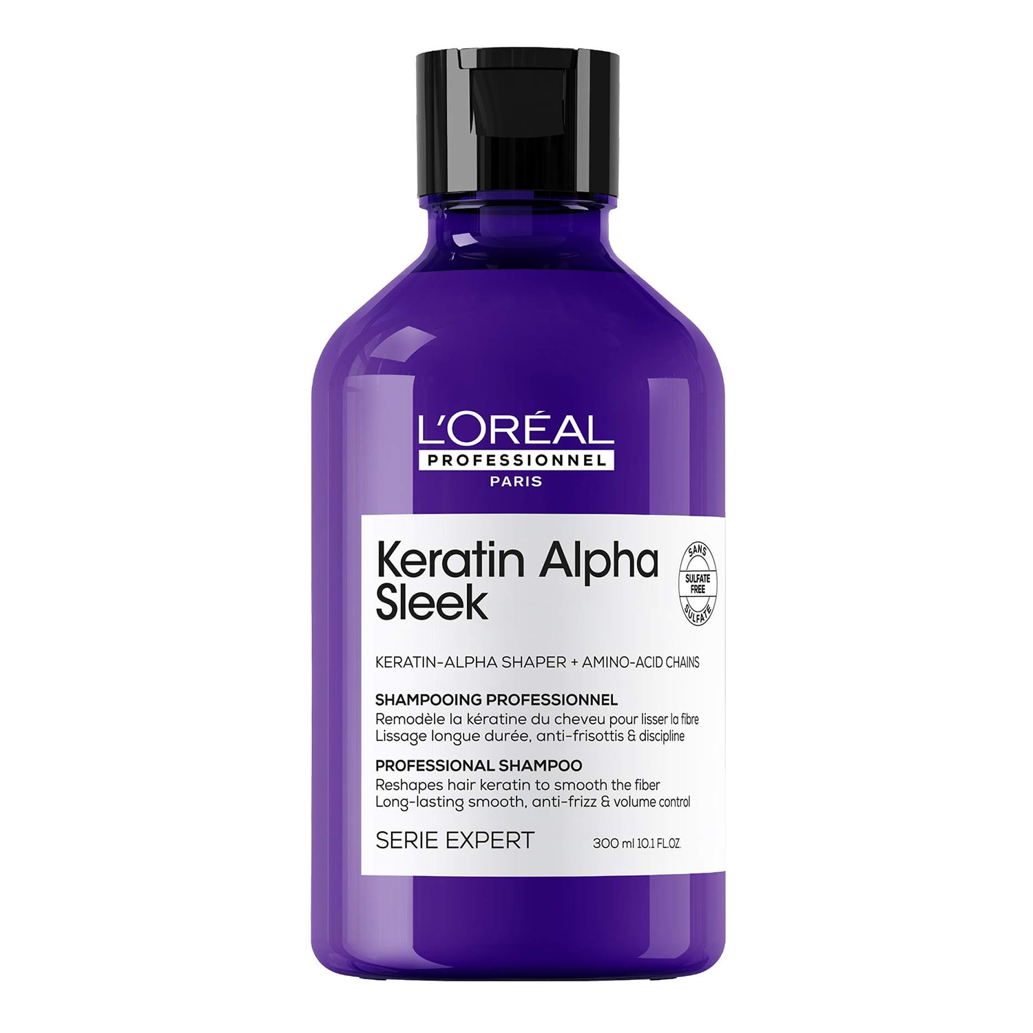L'Oréal Professionnel Keratin Alpha Sleek Shampoo- 2 Week* Anti-Frizz & Smoothing, Sulphate Free 300Ml