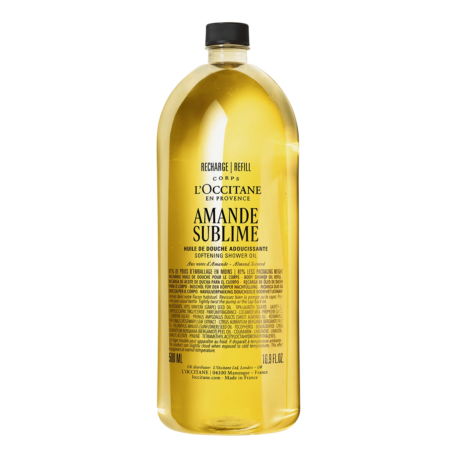 L'Occitane Almond (Amande) Refill Shower Oil 500Ml