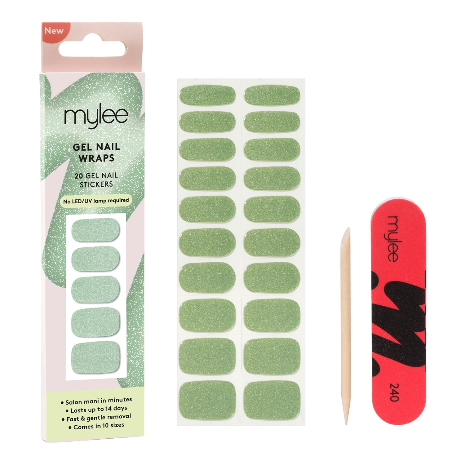 Mylee Gel Wraps Pistachio Macaron 20Pcs