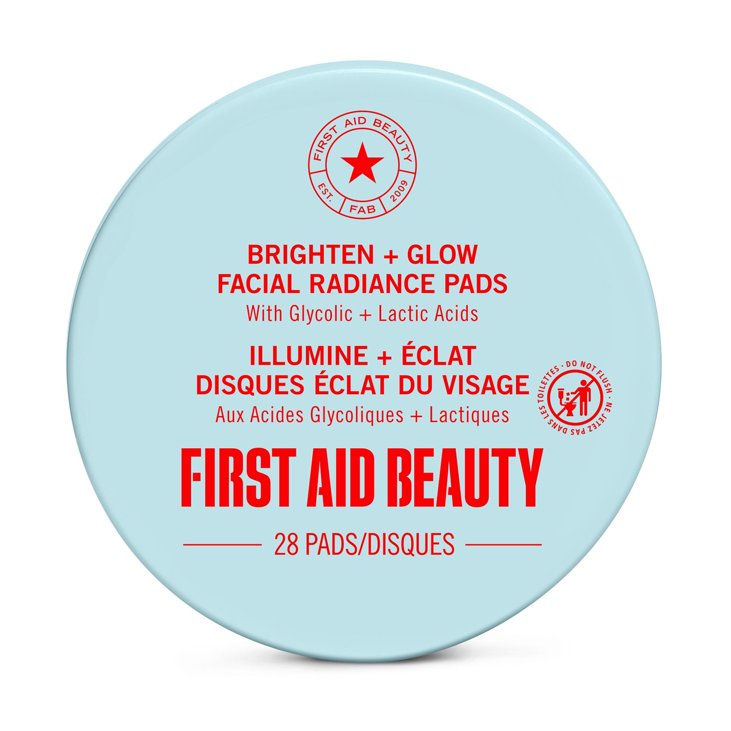 First Aid Beauty Brighten + Glow Facial Radiance Pads - With Glycolic + Lactic Acids 28 Pads