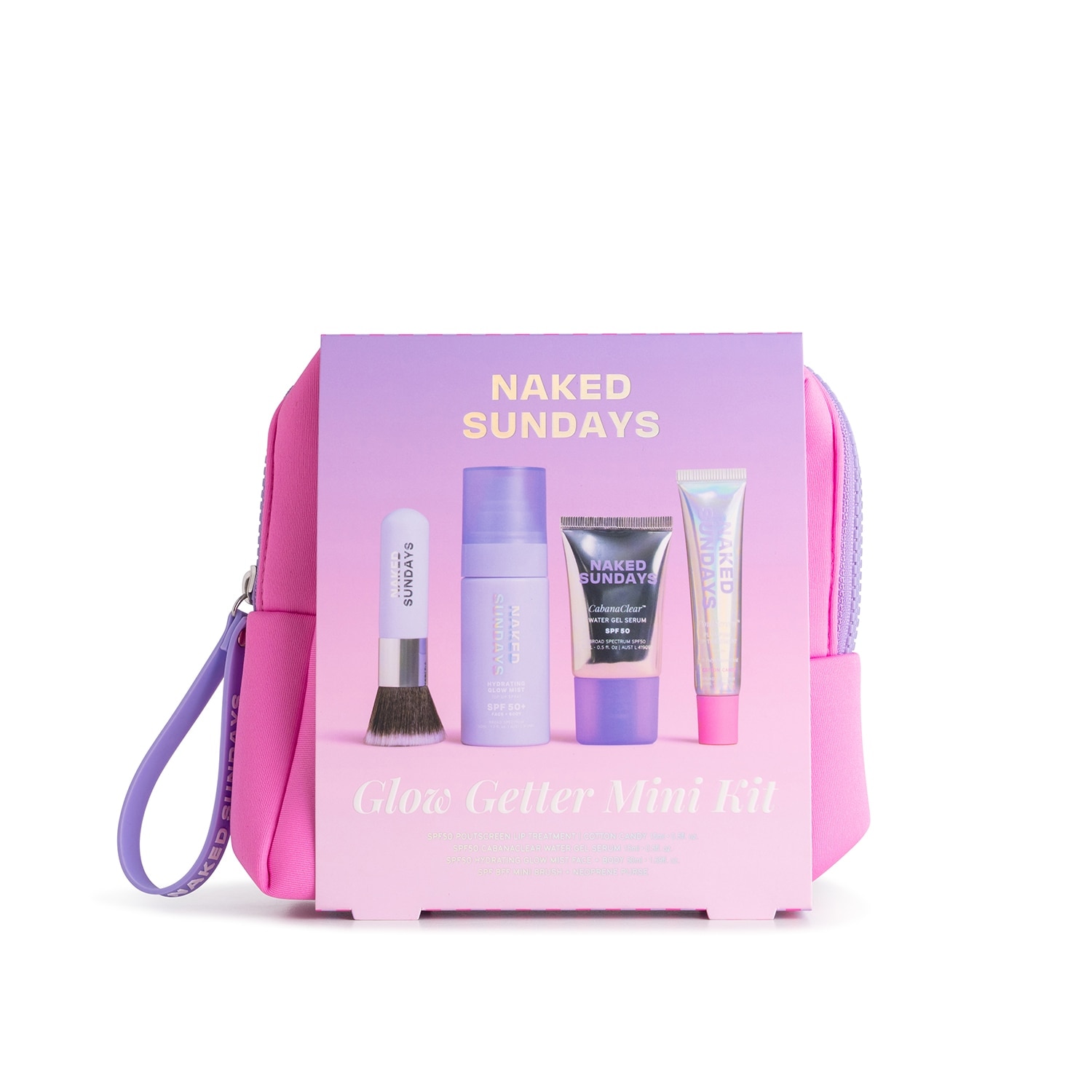 Naked Sundays Glow Getter Mini Kit Brush + 30Ml + 15Ml + 15Ml