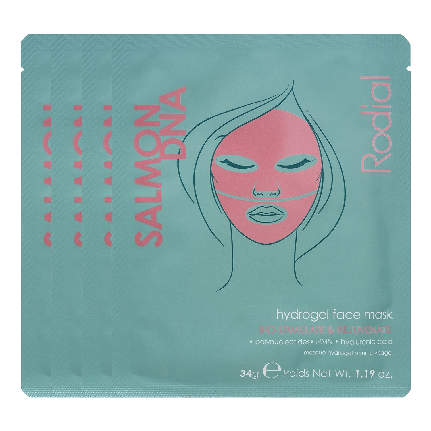 Rodial Salmon Dna Hydrogel Face Mask X4 (38G)
