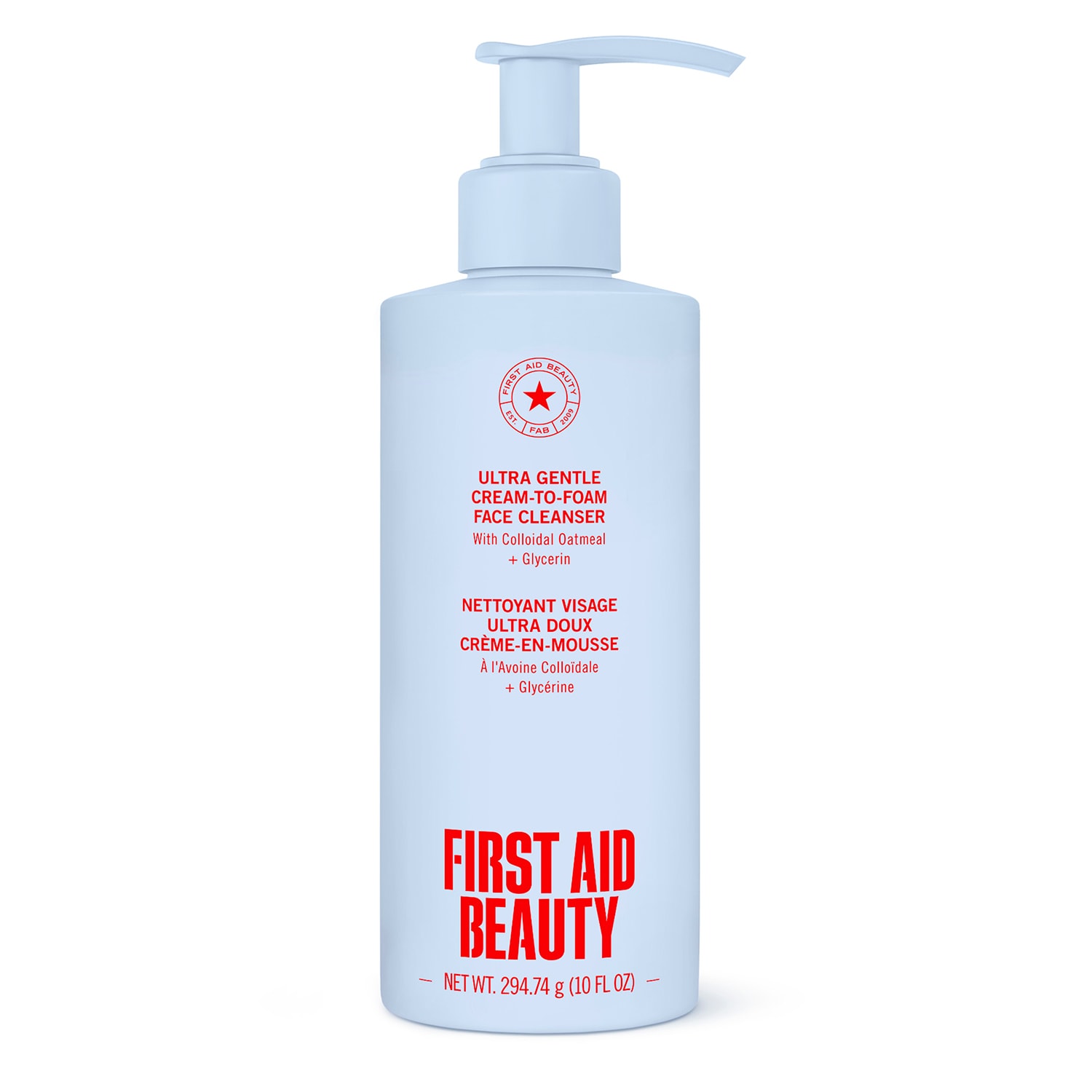 First Aid Beauty Ultra Gentle Cream-To-Foam Face Cleanser - With Colloidal Oatmeal + Glycerin 294.74G