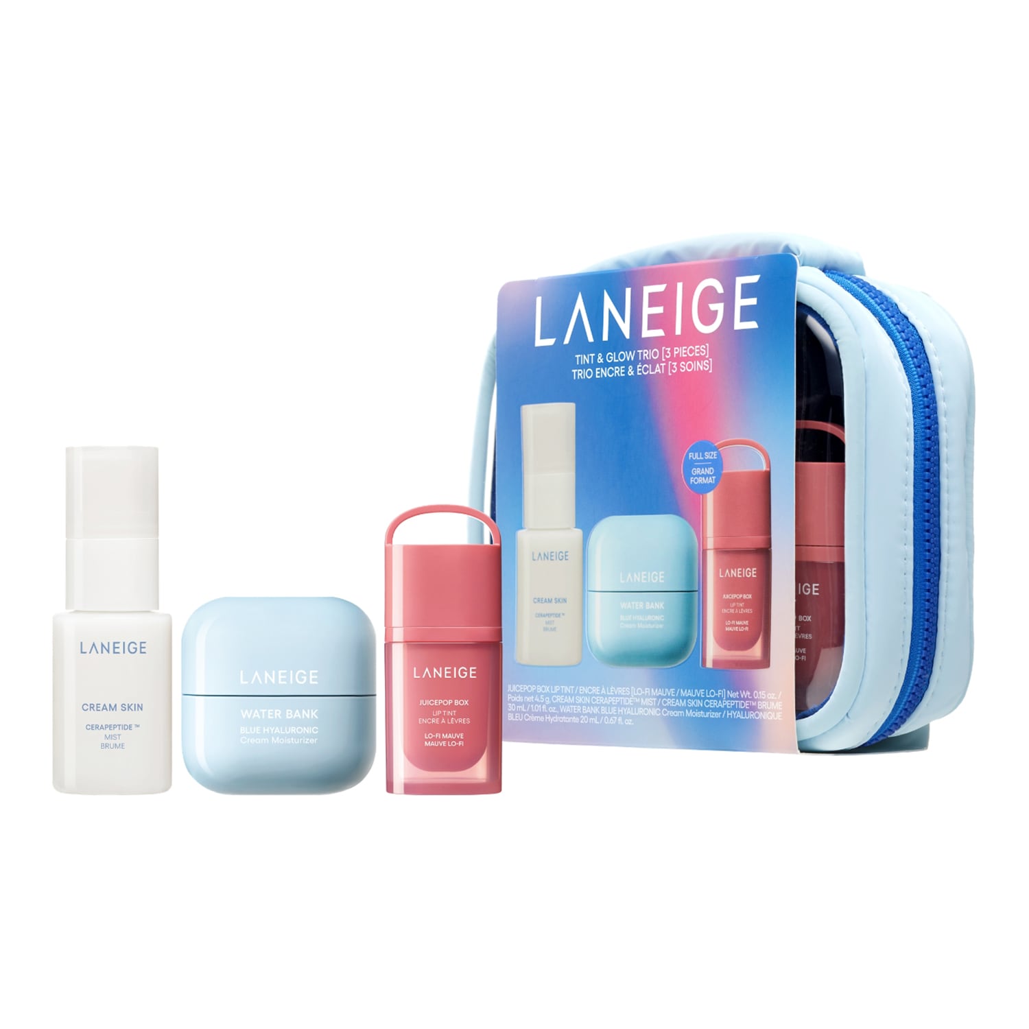 Laneige Tint & Glow Trio - Skin And Lip Hydrating Set Limited Edition Set Tint & Glow