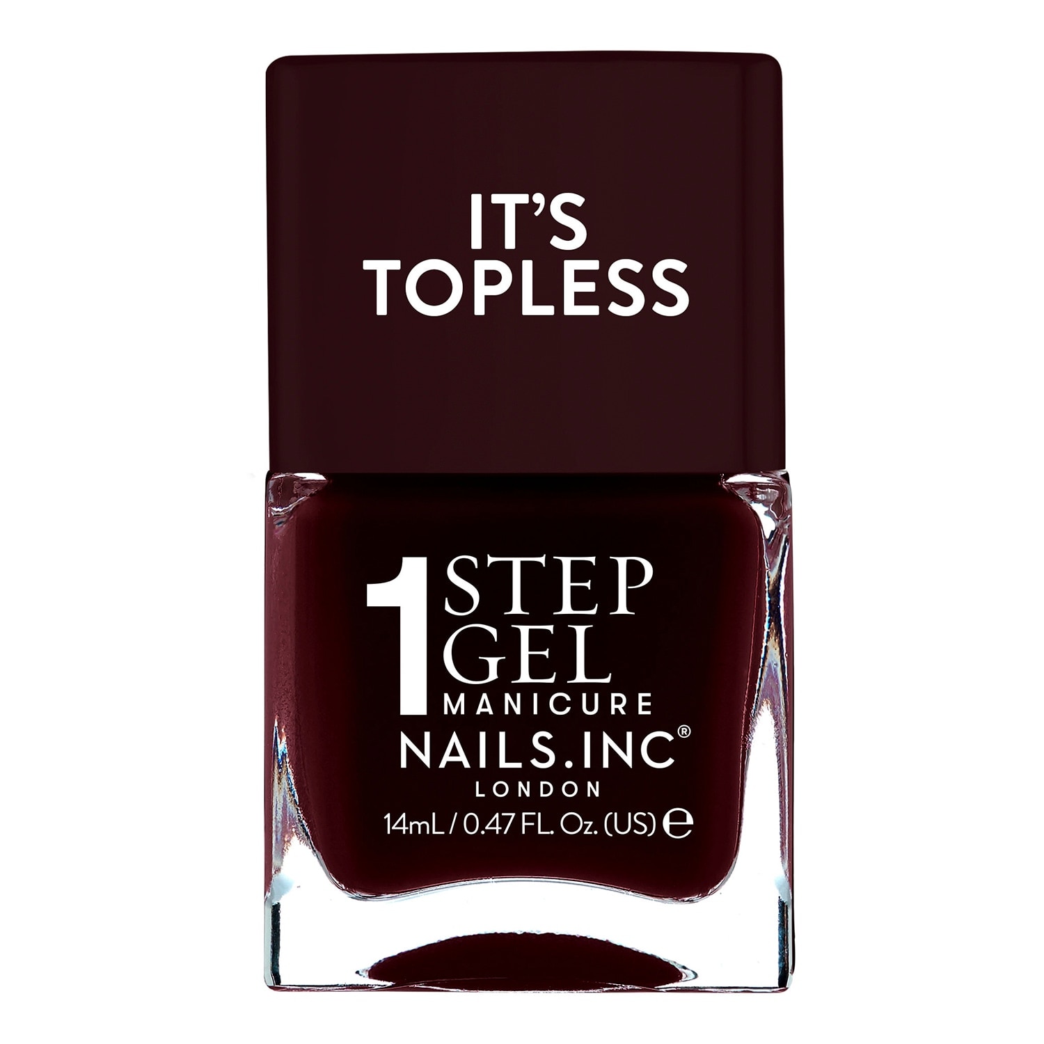 Nailsinc It's Topless 1-Step Gel Nail Polish, Billie, Burgundy 14Ml
