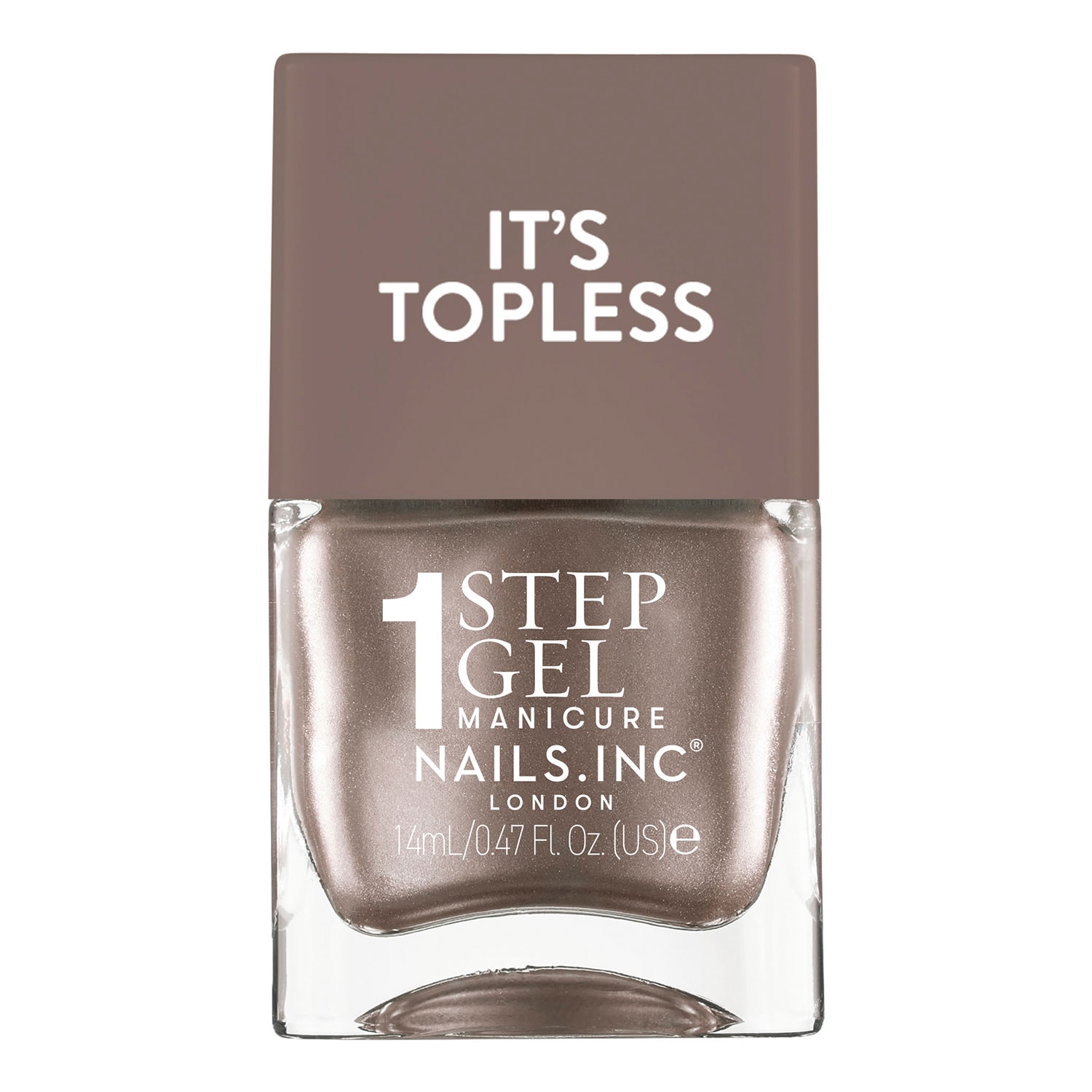 Nailsinc It's Topless 1-Step Gel Nail Polish, Khloe,Mushroom Brown Shimmer 14Ml