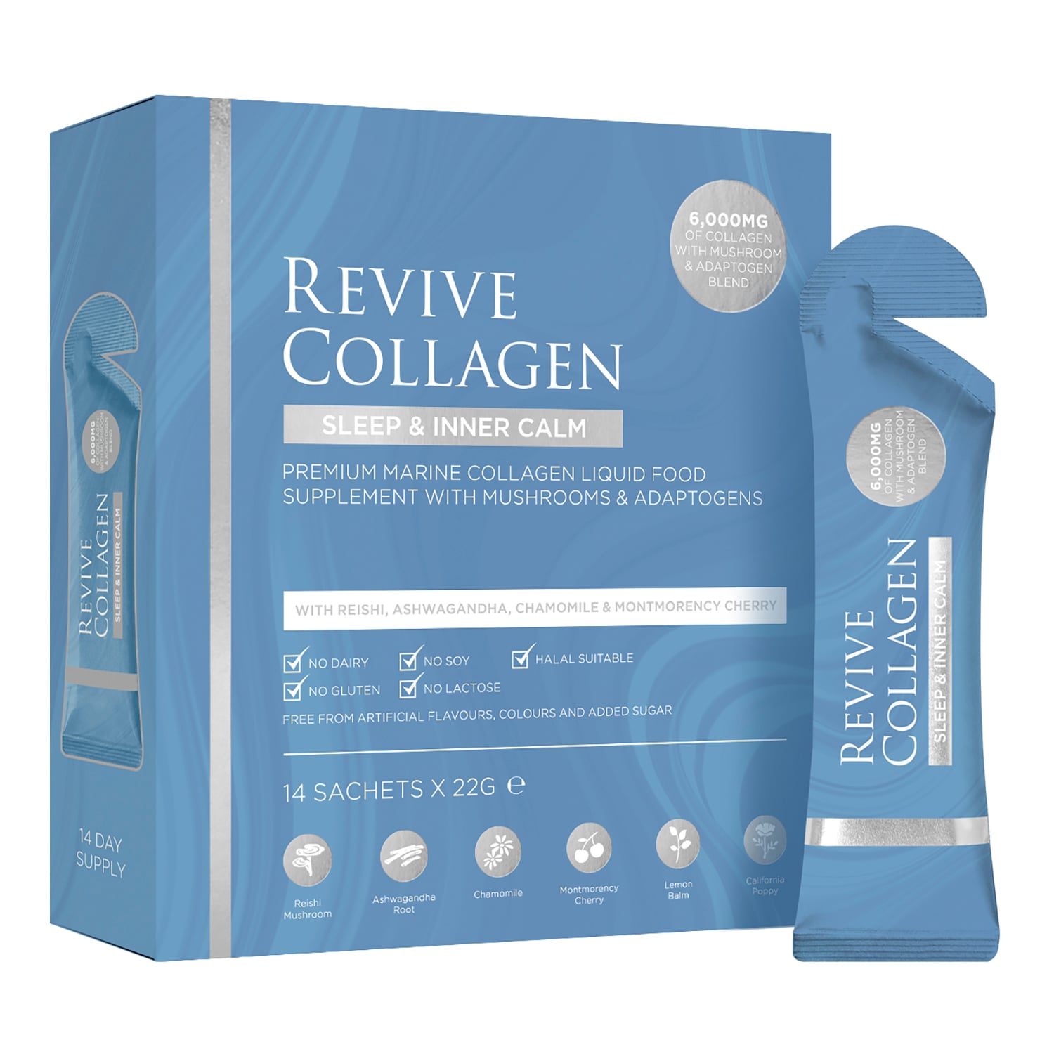 Revive Collagen Sleep & Inner Calm Functional Mushroom And Adaptogen Blend 14 Sachets