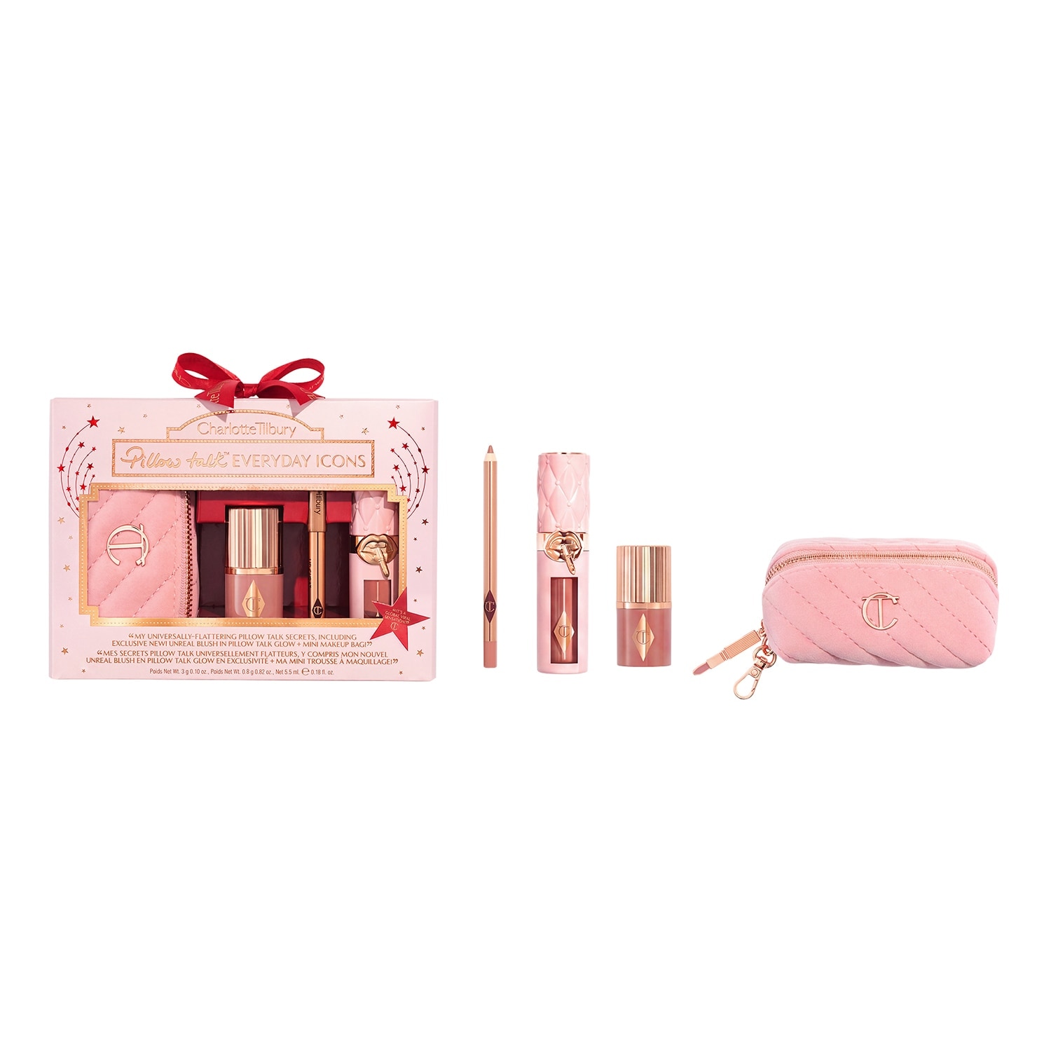 Charlotte Tilbury Pillow Talk Everyday Icons Set 0,8 G + 3 G + 5,5 Ml