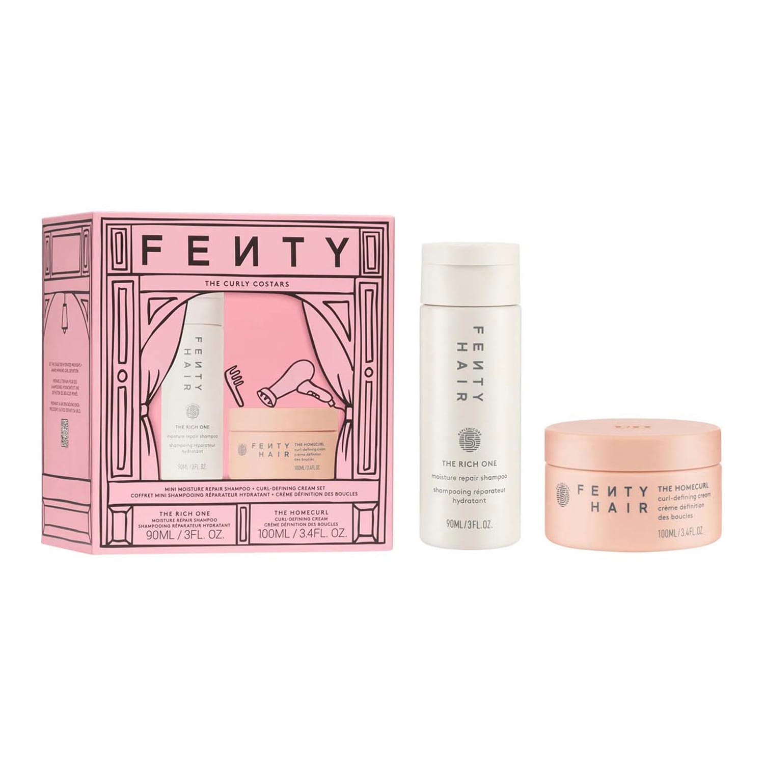 Fenty Hair The Bounce Besties Mini Leave-In Conditioner Spray + Full Size Curl-Defining Cream - Image 2