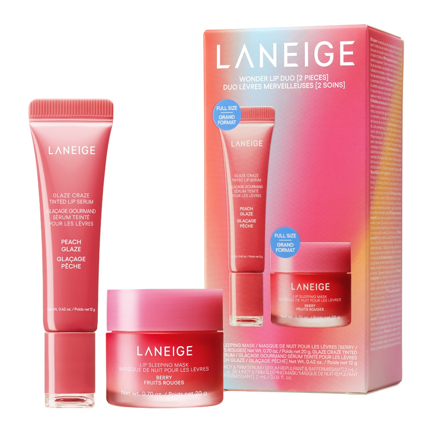 Laneige Wonder Lip Duo - Lip Care Set Day And Night Limited Edition Set Coffret Wonder Lip Duo 26G