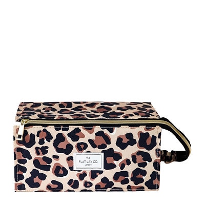 XXL Drawstring Makeup Bag in Leopard Print
