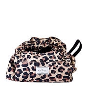 The Flat Lay Co. XXL Drawstring Makeup Bag in Leopard Print