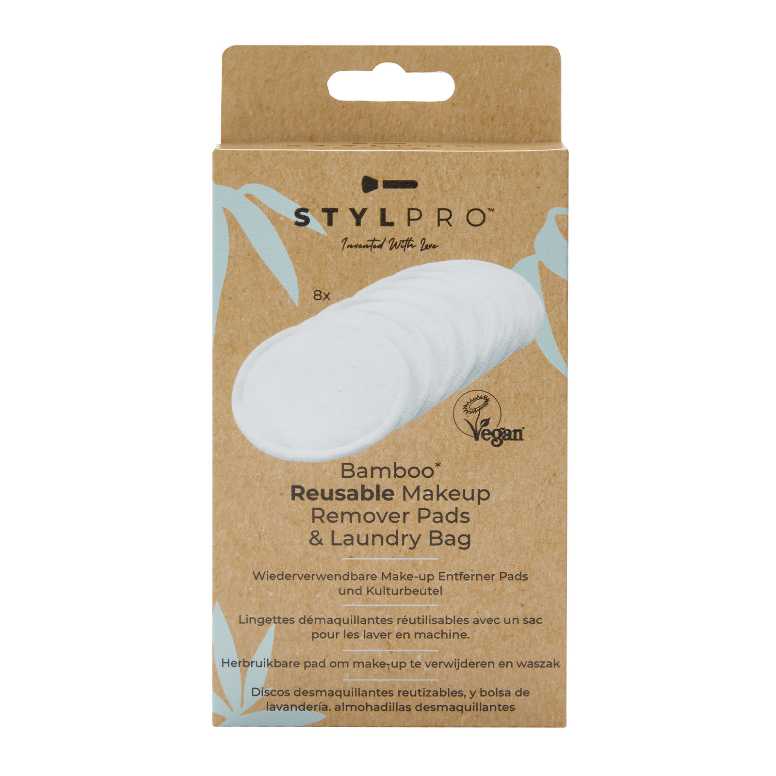 Stylpro Stylpro Bamboo Reusable Makeup Remover Pads & Laundry Bag 8 Pack