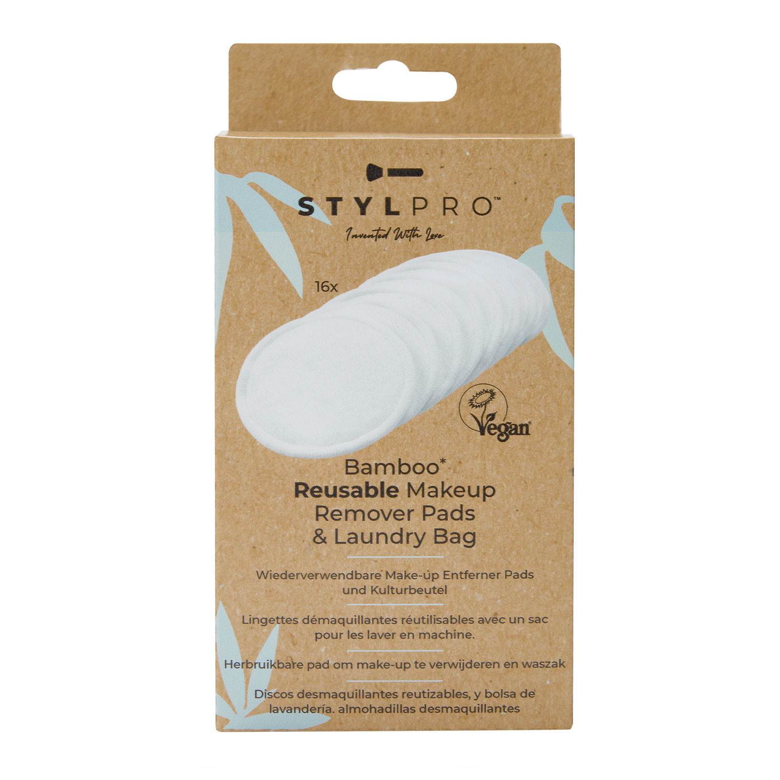 Stylpro Stylpro Bamboo Reusable Makeup Remover Pads & Laundry Bag 16 Pack