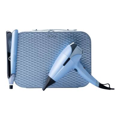 Deluxe Chronos Straightener & Helios Hair Dryer in Icy Blue