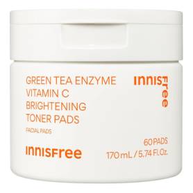 INNISFREE Green Tea Enzyme Vitamin C Brightening Toner Pads - Anti Dark Spots 170 ml