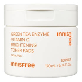 INNISFREE Green Tea Enzyme Vitamin C Brightening Toner Pads - Anti Dark Spots 170 ml