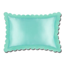 SLIP Pure Silk Queen Pillowcase with Scalloped Edge Turquoise