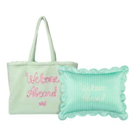 SLIP Pure Silk Queen Pillowcase with complimentary Beach bag Les Vacances