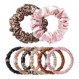 SLIP Pure Silk Assorted Scrunchies Set of 8 Sunset