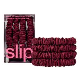 SLIP Pure Silk Skinny Scrunchies Maroon Set of 4