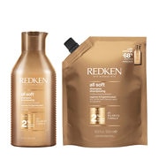 Redken All Soft Shampoo 500ml and Refill Pack 500ml Duo
