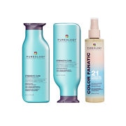 Pureology Strength Cure Shampoo, Conditioner and Color Fanatic Trio For Damaged Hair