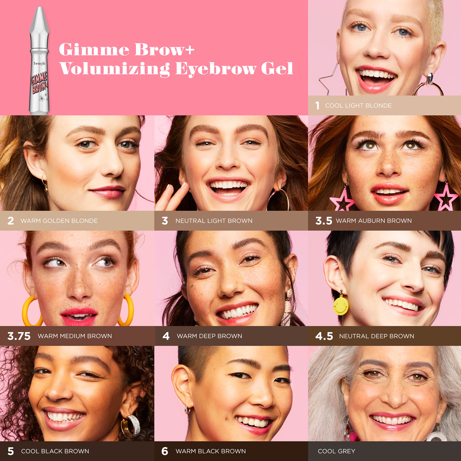 Benefit Gimme Brow + Volumising Brow Gel 3G 03 Medium (Natural Light Brown)