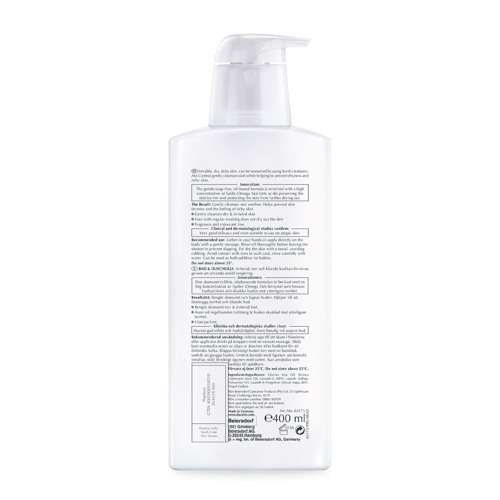 Eucerin Atocontrol Bath & Shower Oil 400Ml