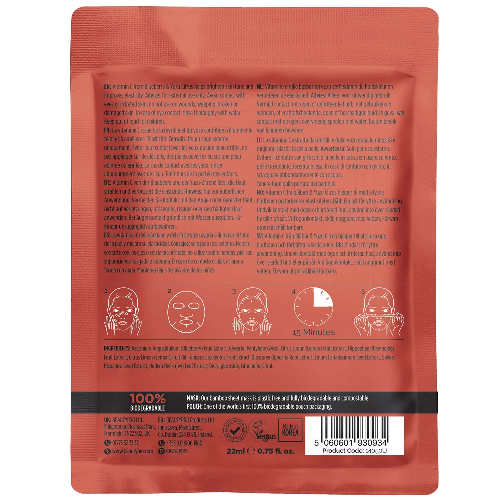Beautypro Vitamin C Brightening Sheet Mask