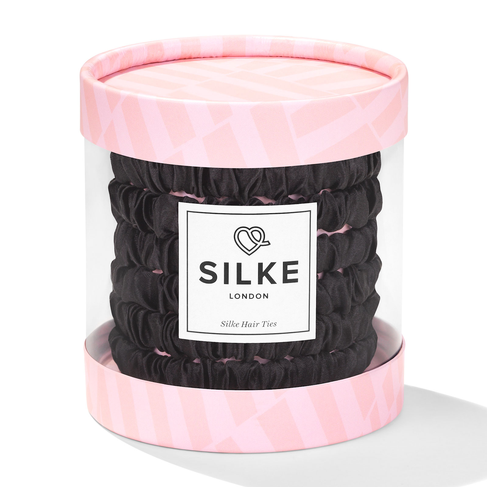 Silke London Silke London Pure Silk Hair Ties Cleopatra Black - Black X 6